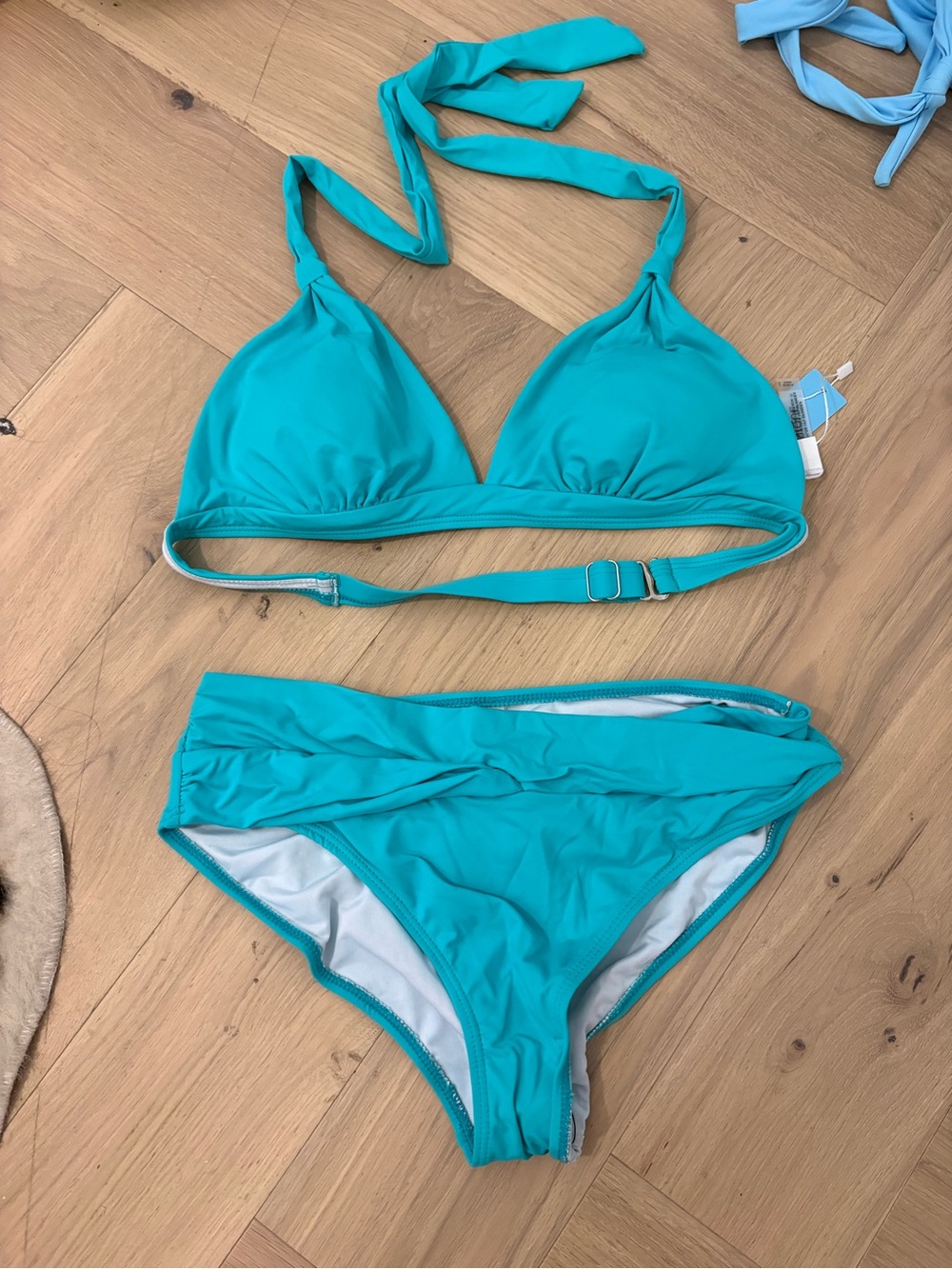 Turquoise Halter Bikini Set - Women Swim